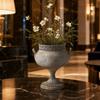 Iron Ornamental Planter Metal Oval with Openwork Rim Ornate for Balcony