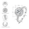 M-JAJA Solitaire 1ct Halo Moissanite Engagement Ring for Women S925 Silver Diamond Wedding Band Bridal Luxury Jewelry