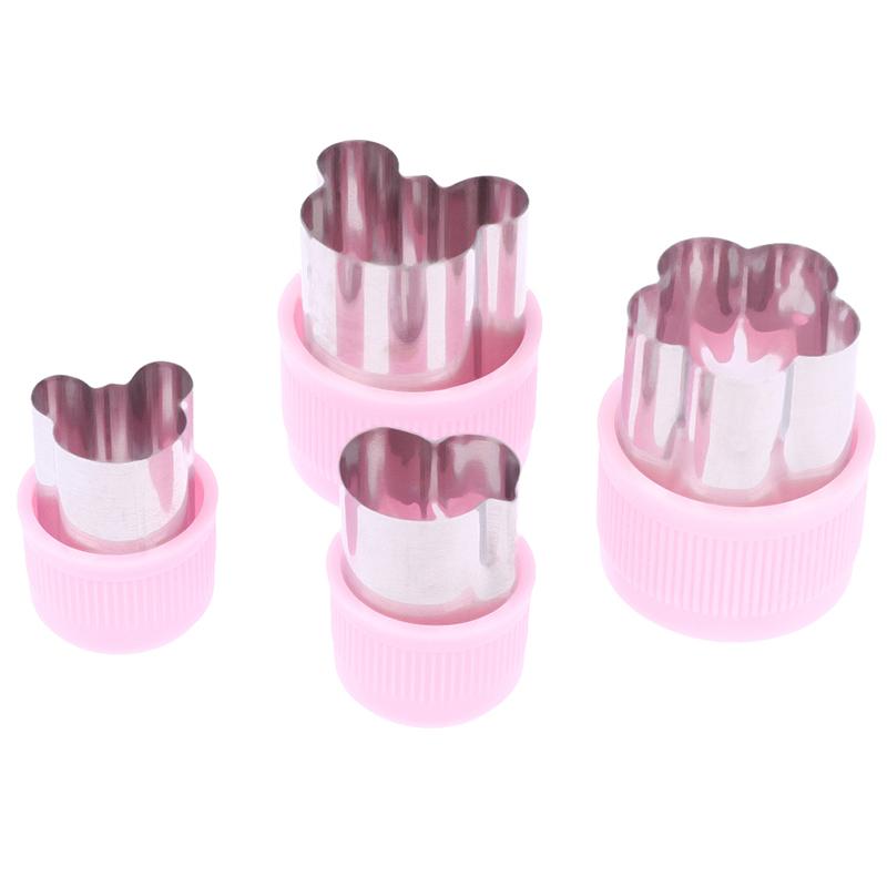 1Pc Various Shapes Vegetables Cutter Plastic Handle Portable Cook Tools Pink Stainless Steel Fruit Cutting Die Kitchen Gadgets