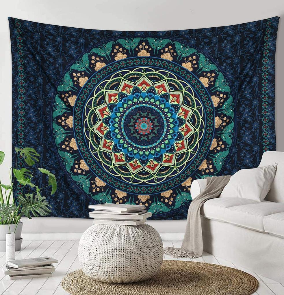 Mandala Tapestry India Wall Tapestry Hippie Room Decor Boho Trippy Tapestry Aesthetic Room Decor Decoration
