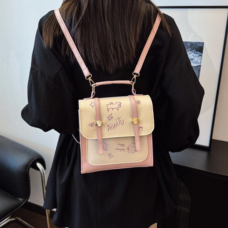 Summer Sweet College Style Leisure Student Backpack Commuter Versatile Handheld Shoulder Crossbody Bag Female