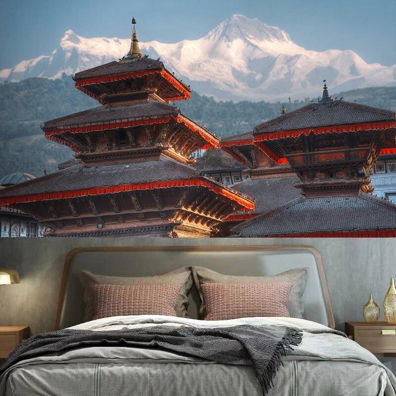 Sunset Peak Natural Landscape Tapestry Wall Hanging Bedroom Dormitory Room  Decoration Background Cloth Home