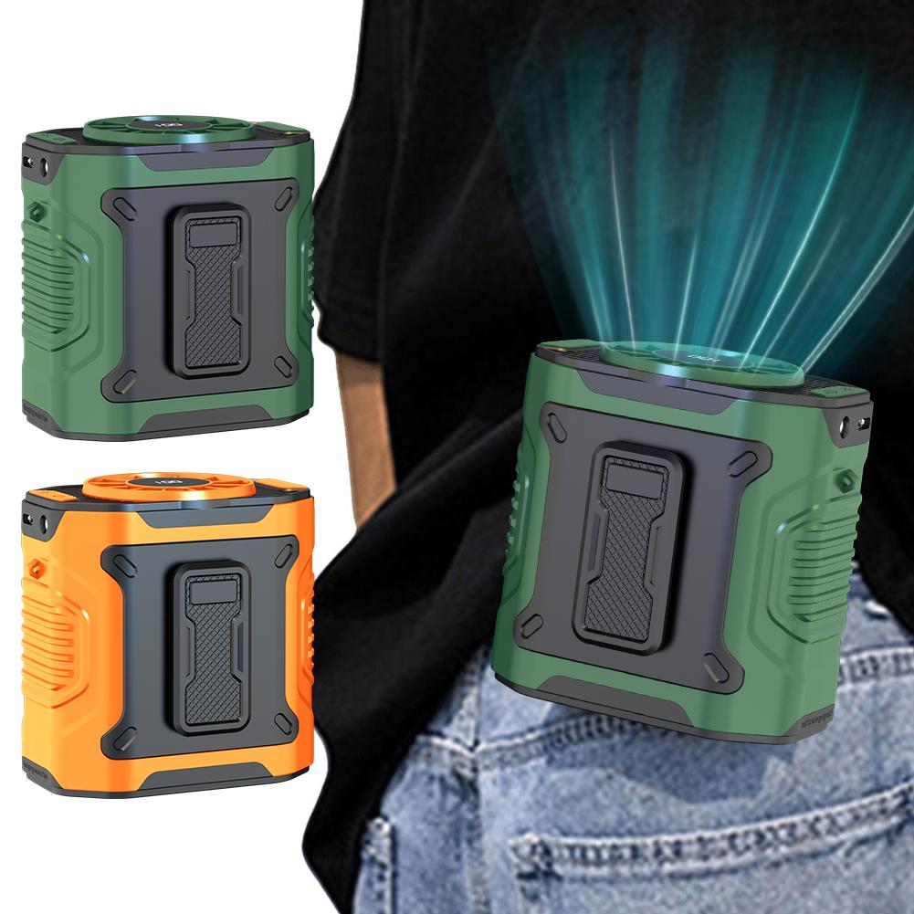 Portable Waist Fan USB Rechargeable Cooling Waist Fan with Flashlight Cooling Belt Fan Waist Clip Fan for Outdoor Camping Travel