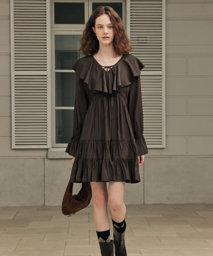Zero Street [2 Colors] Sepia Frill Dress