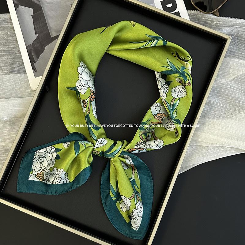 70 Square Scarf Neck Small Shawl New Fashion Silk Scarf High-end Decorative Temperament Scarf Headscarf Headband