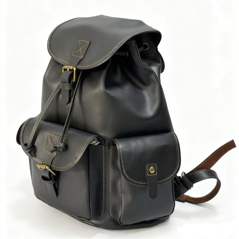 Crazy Horse Leather Outdoor Bag Leisure Travel Backpack Large Capacity Backpack Genuine Leather Travel Bag for Men