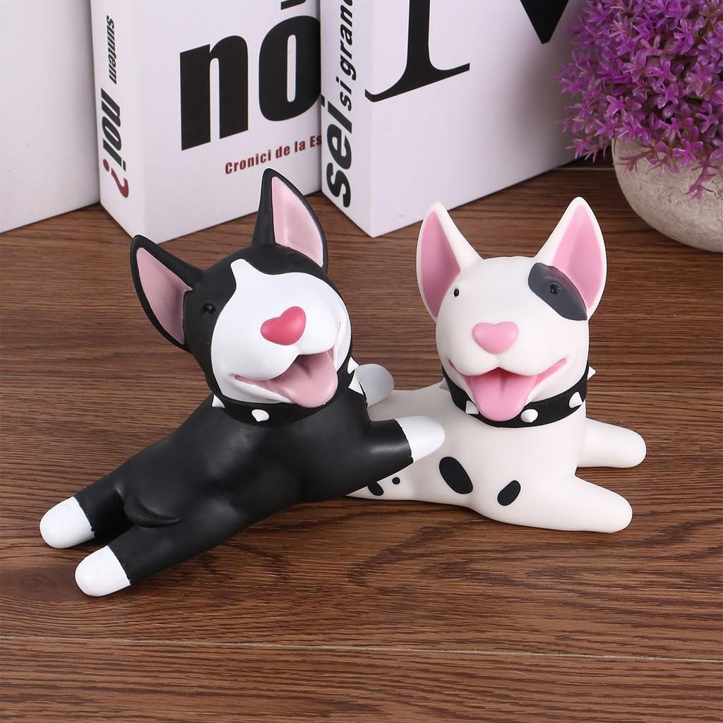 2 Pcs Cute Dog Door Stoppers, Decorative PVC Door Stops for Home Bathroom Bedroom - Black & White, 5.1 X 3.6 Inches