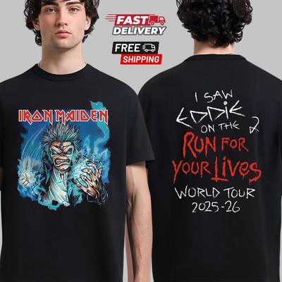 Iron Maiden Ich sah Eddie Auf der Flucht Für Euer Leben Welttournee 2025-26 T-Shirt Unisex T-Shirt