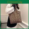 Trendy Large Capacity Canvas Tote Bag For Women Featuring Unique Leopard Print And Everyday Style