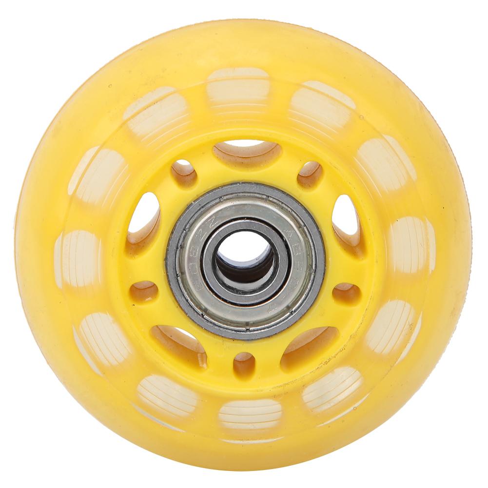 Casters Wheel Yellow Transparent PU with 608ZZ Bearing Luggage Cart Skates Accessories 64x24x8mm