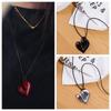 Premium Feeling Love Necklace Black Rope Collarbone Chain Simple Sweater Chain  Girl