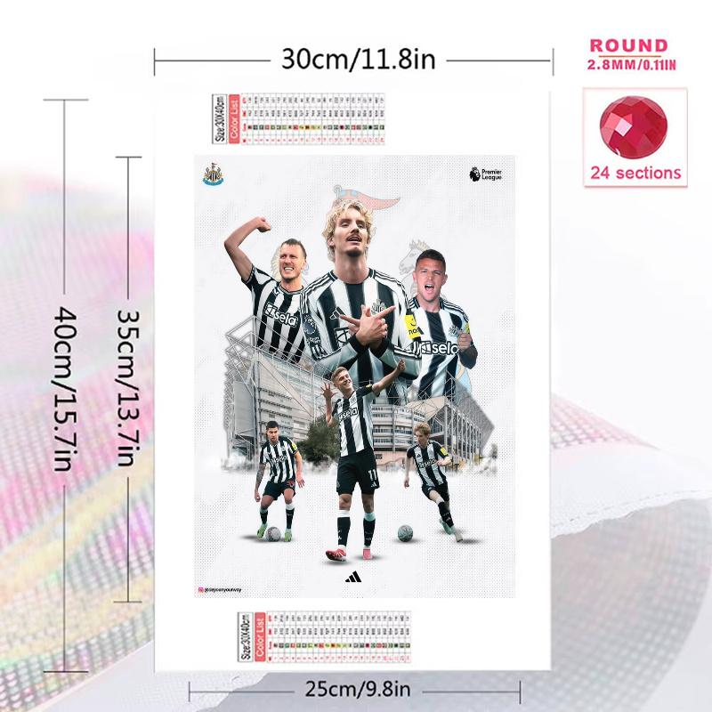 Newcastle United 100% Round Full Drill 5D DIY Diamond Painting Embroidery Cross Stitch Rhinestone Décor