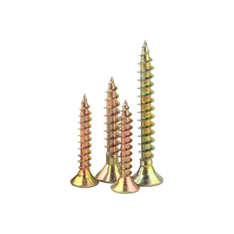 Color-Plated Zinc Hardened Fiberboard Countersunk Self-Tapping Screws (M3 M4 M5): Flat Head for Wall Panels and Woodworking