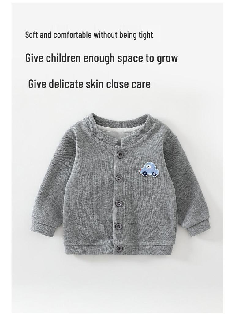 Jingqi Baby Windproof Cardigan - New Spring/Autumn 2025 Style, Warm Outing Wear for Boys and Girls