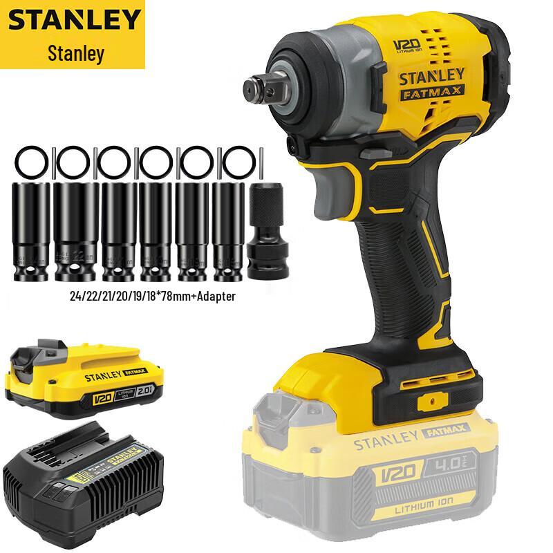 

Безщітковий акумуляторний ударний гайковерт Stanley 20V SBW910-A9 штекер CN (адаптер в комплекті)