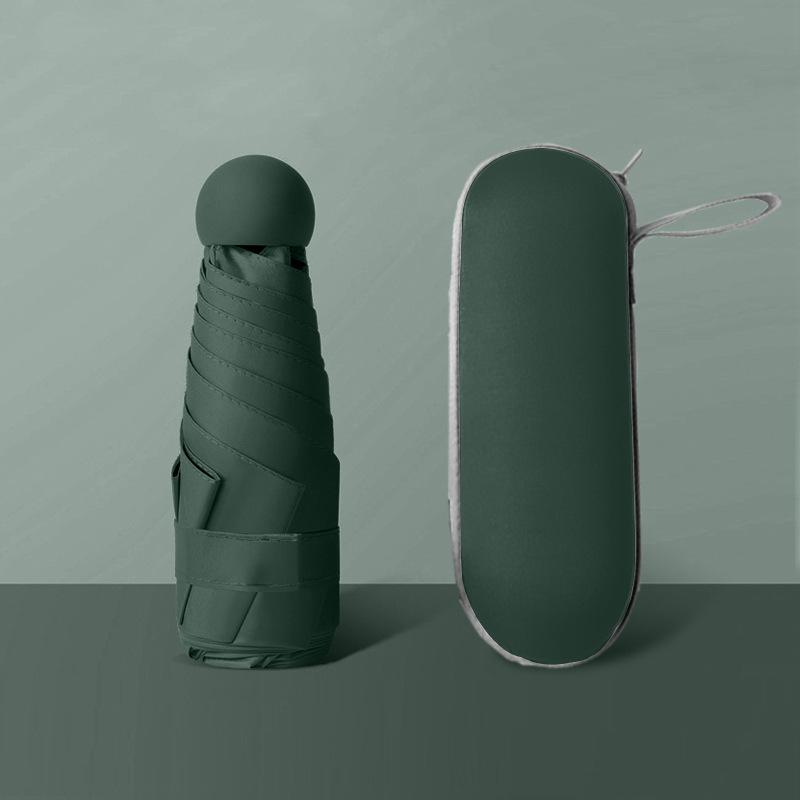 50% avslag: Kompakt Svart Plast Mini Paraply for UV-beskyttelse - Dobbeltbruk for Sol og Regn