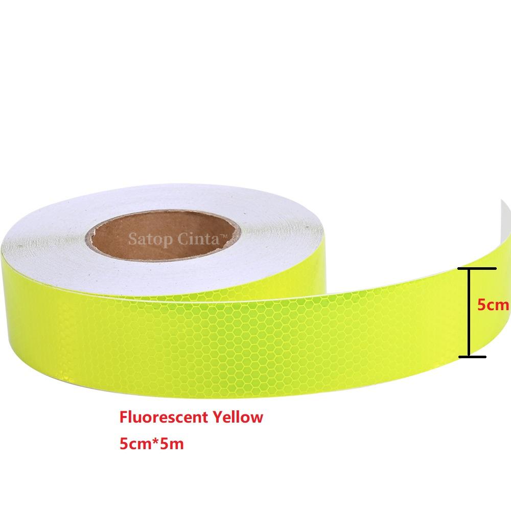 

5cm/10cm/15cm/20cm*5M Fluorescent-Yellow Reflective Adhesive Sheetings Waterproof Reflectors Tape Warning Safety Sticker For Car