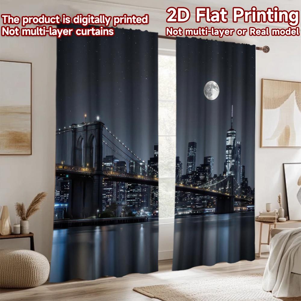 2D Flat Photography Backdrop Tapestry City Night Skyline 100% Polyester Family Party Decoration Perfect for Suitable for