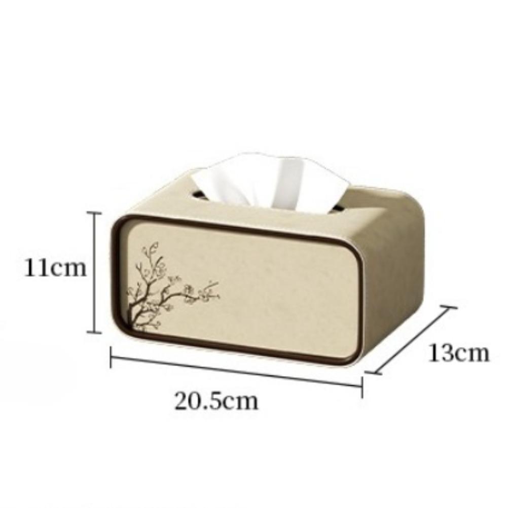 Chinese Style Plum Blossom Tissue Box Premium Feel PU Tissue Box Holder Home Living Room Coffee Table Tissue Case Napkin Holder