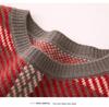 Women's Korean-Style Retro Plaid Knit Cashmere Sweater - Loose Fit, Thick Long Sleeve Pullover