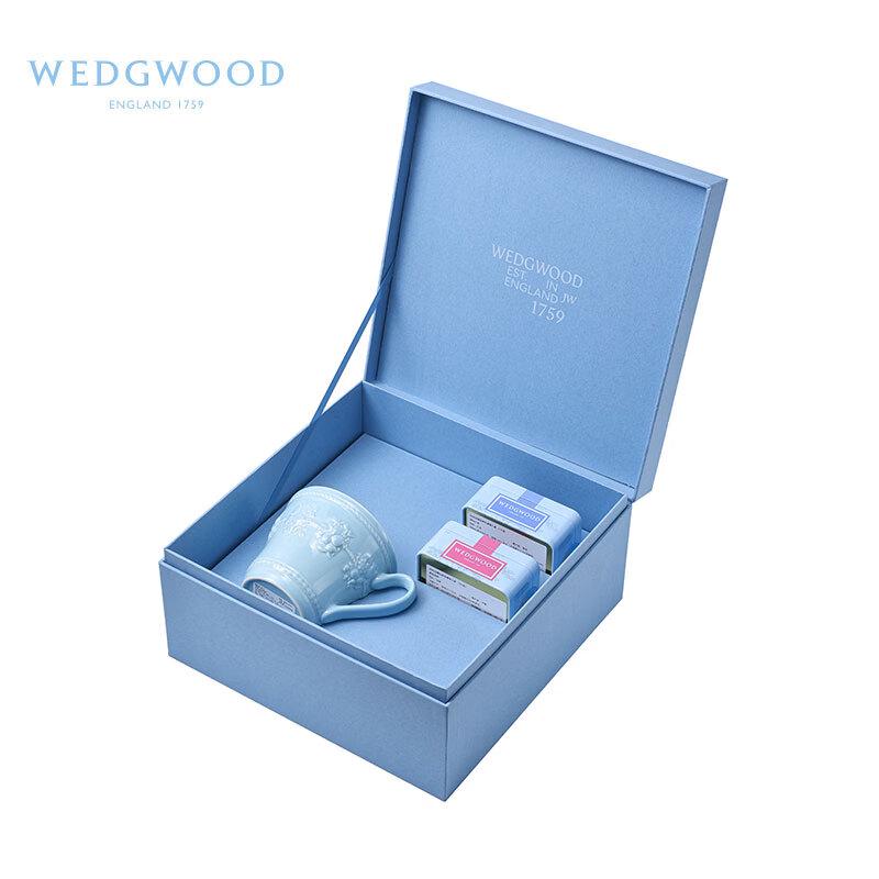 Wedgwood Joyful Holiday Blue Mug & Tea Caddy Set