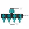 4 Way Hose Connector Splitter Garden Irrigation Water Splitter 3/4" and 1/2" Watering Connector Fittings Valve Water Distributor