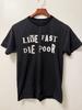 Superrradical Live Fast Die Poor Black T-Shirt Men’s Small Logo Graphic Y2K