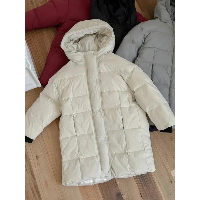 Kinder Weiße Entendaunenjacke Dicke Warme Lange Oberbekleidung für Jungen Mädchen Parkas 2024 Winter Neue Casual Teenager Kinder Mäntel