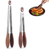 Wooden Tips Kitchen Cooking Tongs Stainless Steel Barbecue Tongs New Food Salad Tongs  Serving