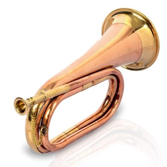 Solid Copper Brass Bugle To Play Decorative Musical Instrument Classic Style Gift Bugle with Mouthpiece for School Band Cavalry Beginner