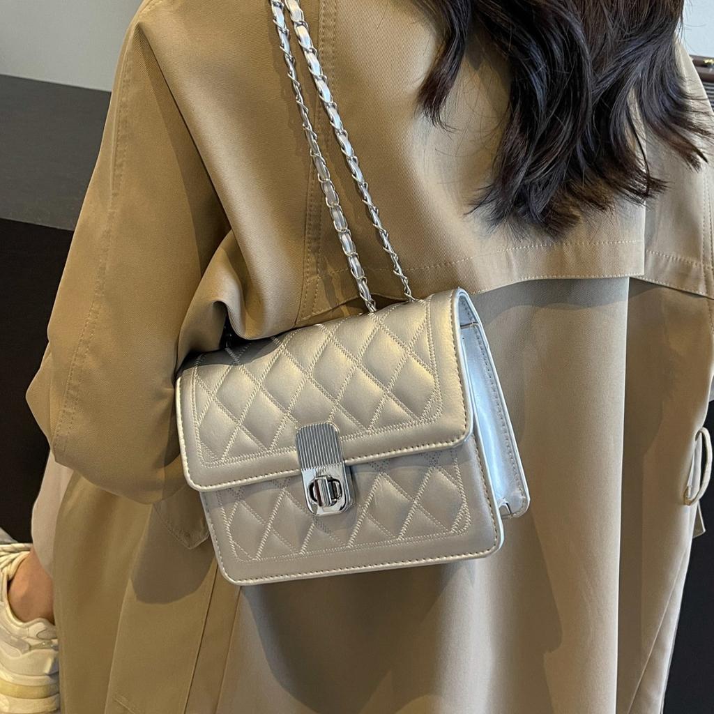 Premium diamond small bag 2025 new women's bag fashion versatile messenger bag small fragrant wind chain commuter shoulder bag