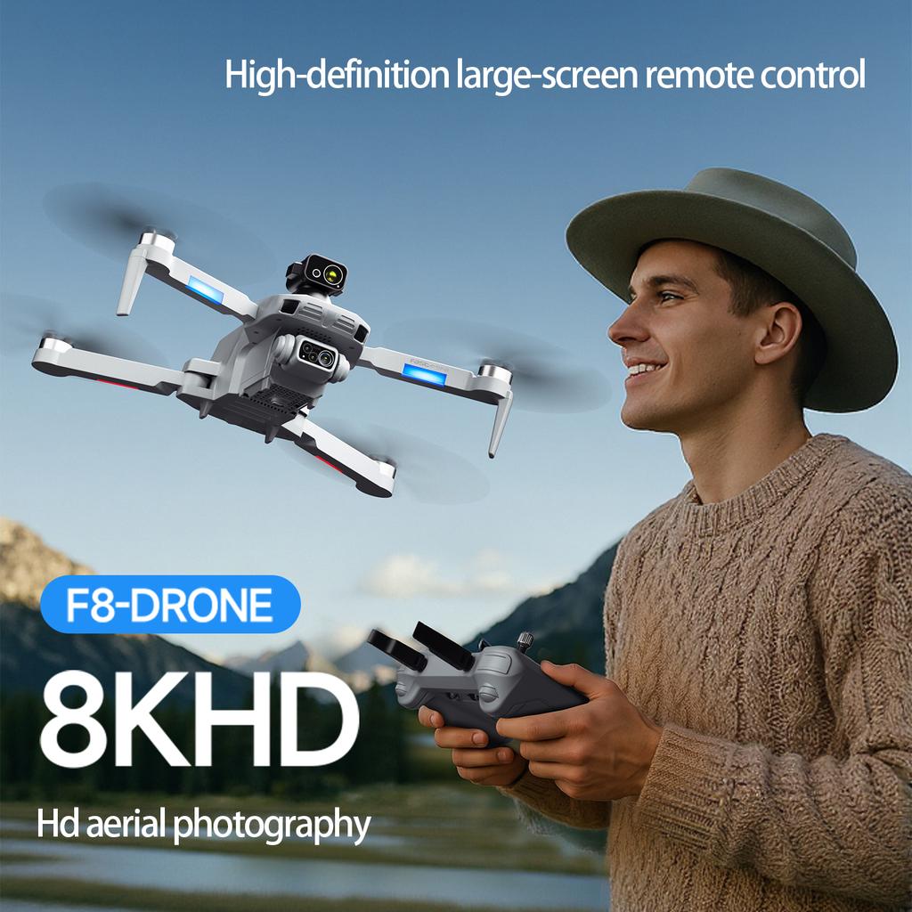 Drone Professionale F8 MAX GPS 2026 con Fotocamera 8K, Wi-Fi 5G, FPV, Evitamento Intelligente Ostacoli a 360°, Quadricottero Pieghevole con Schermo Grande, Motori Brushless, Giocattoli