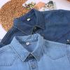 Herren Sommer Denim Hemd Große Größe Leicht Baumwolle Slim Fit Umlegekragen Kurzarm Arbeitshemd Knopf Cardigan Hemd