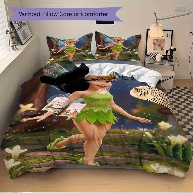 3pcs Tinkerbell Fairy Wings Print Bedding Set (1 Cover + 2 Pillowcases, Without Inserts), S075