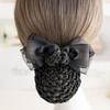 Lady Dance Headdress Women Spring Clips Hairgrips Cover Net Korean Bun Snood Bowknot Hair Bun Cover