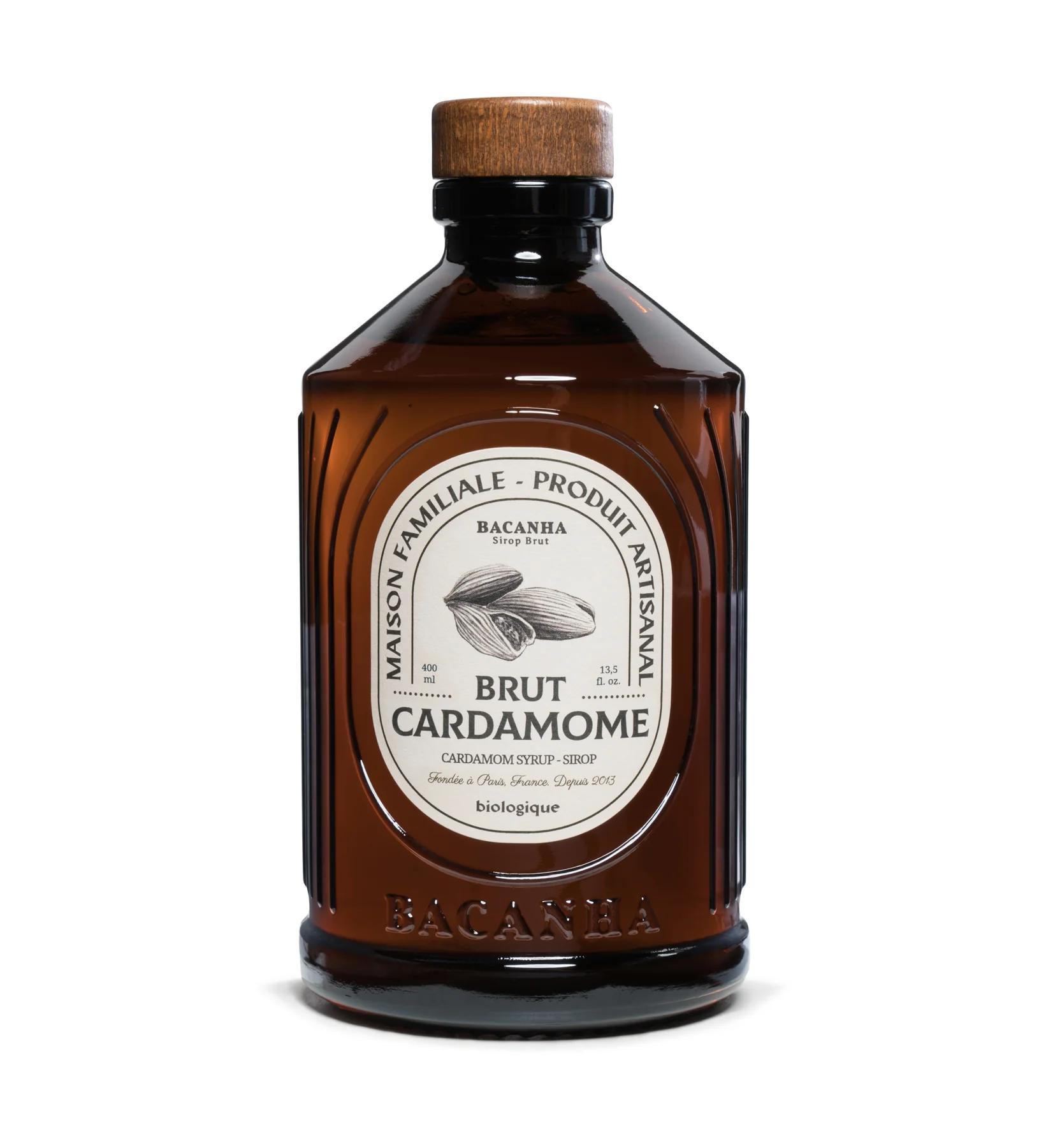 Bacanha Sirup mit Kardamomgeschmack BIO 400 ml - für Kaffee, Kakao und Cocktails