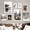 Christmas Winter Pine Forest Deer Lynx Modern Wall Art Canvas Painting Living Room Decoration Posters and Prints Wall Pictures