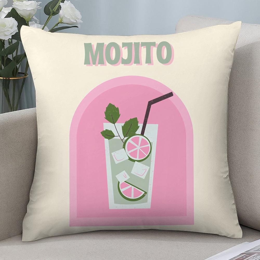 

Mojito Cocktail Art Pillow Case Short Plush Pillow Covers Sofa Decorative Gift Home Double-sided Printing Cushion Cover 16x16Inch