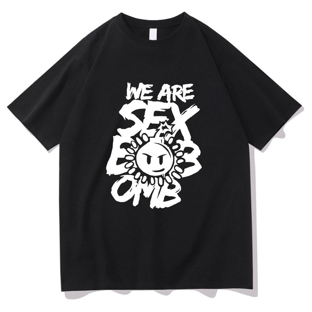 Мужская футболка Scott Pilgrim Takes Off Эстетичная Ретро с Принтом Букв Sex Bomb Omb Футболка Унисекс Повседневная Манга Стильная Хлопковая Футболка XXXXXL