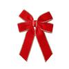 Gold-Edged Double Ear Bow Ornament for Christmas Tree & Window Decoration