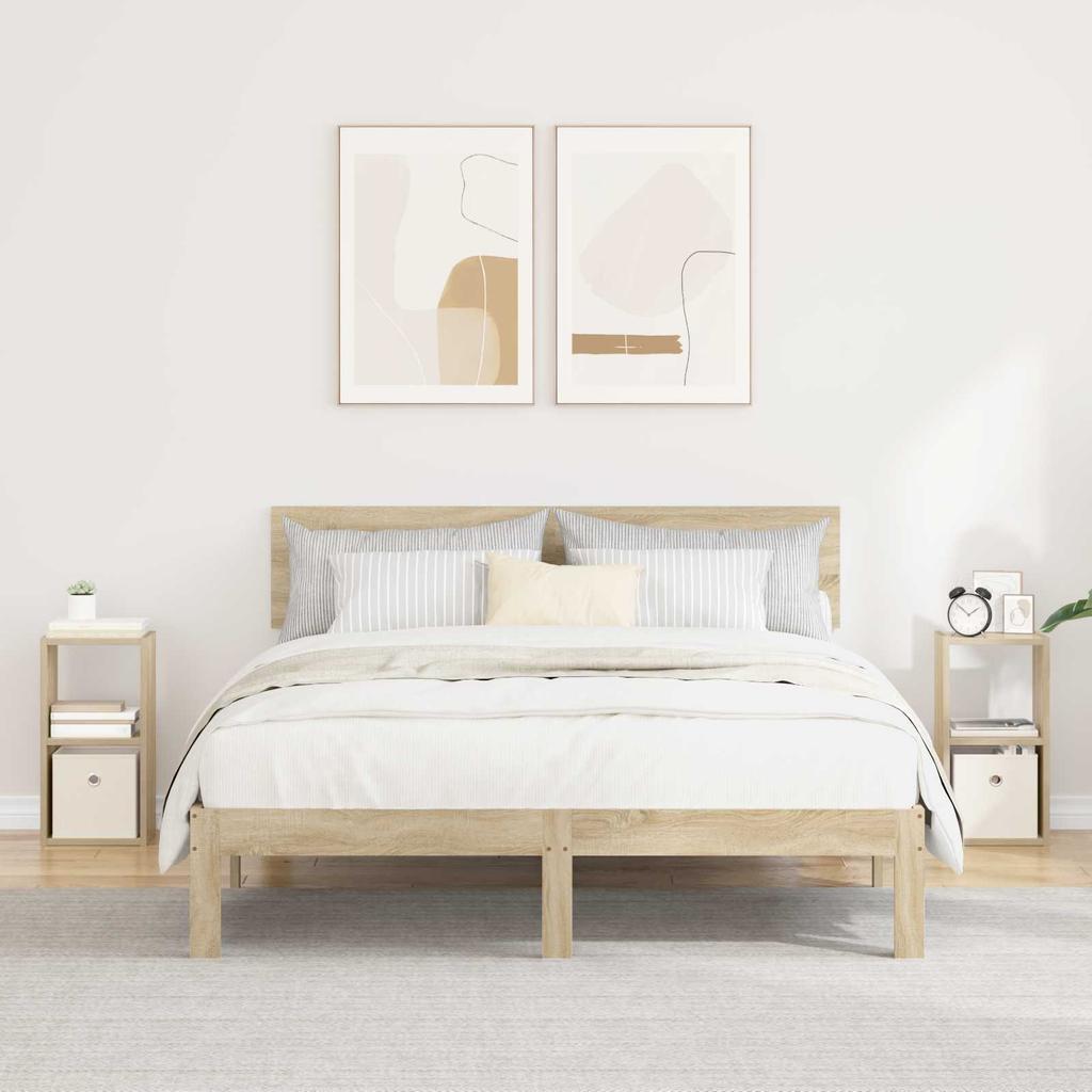 Nightstand 2 Pcs Sonoma Oak 25.5 X 22 X 49.5 Cm Engineered Wood