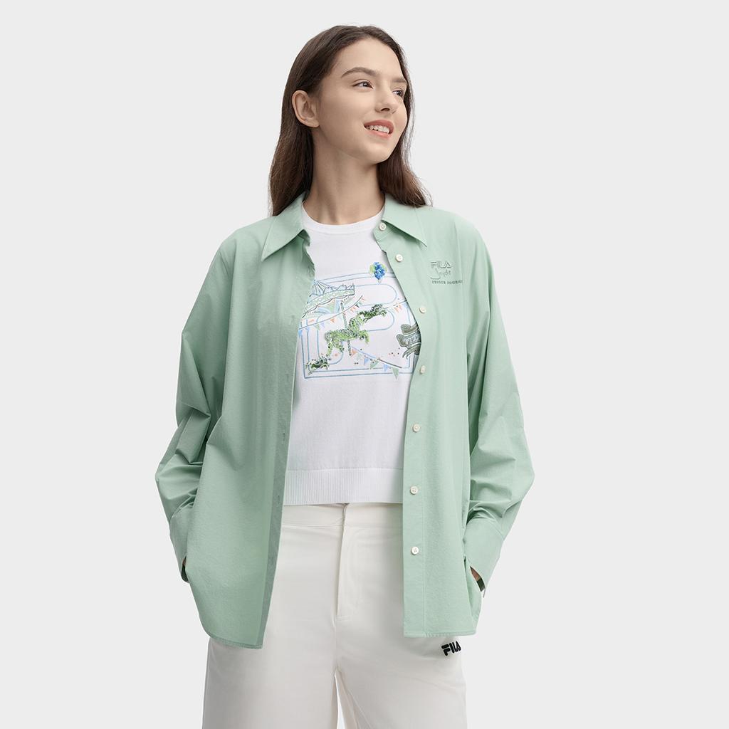 New FILA Shirts Women's Light Smile Green F11W438404FLG