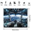 One polyester spaceship cockpit wall decoration, futuristic navigation control room design, multi-functional banner