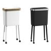15-liter Kitchen Waste Bin with 360° Wheels, Compact Lid, Basket, Polypropylene,