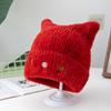 New Cute CAT EAR Beanie Faux Fur Winter Hats For Women Fashion Outdoor Dandy Knit Hat Warm Cap For Girl Gifts