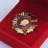 Retro Chairman Mao Five-Pointed Star Commemorative Pin, 3.5CM Diameter