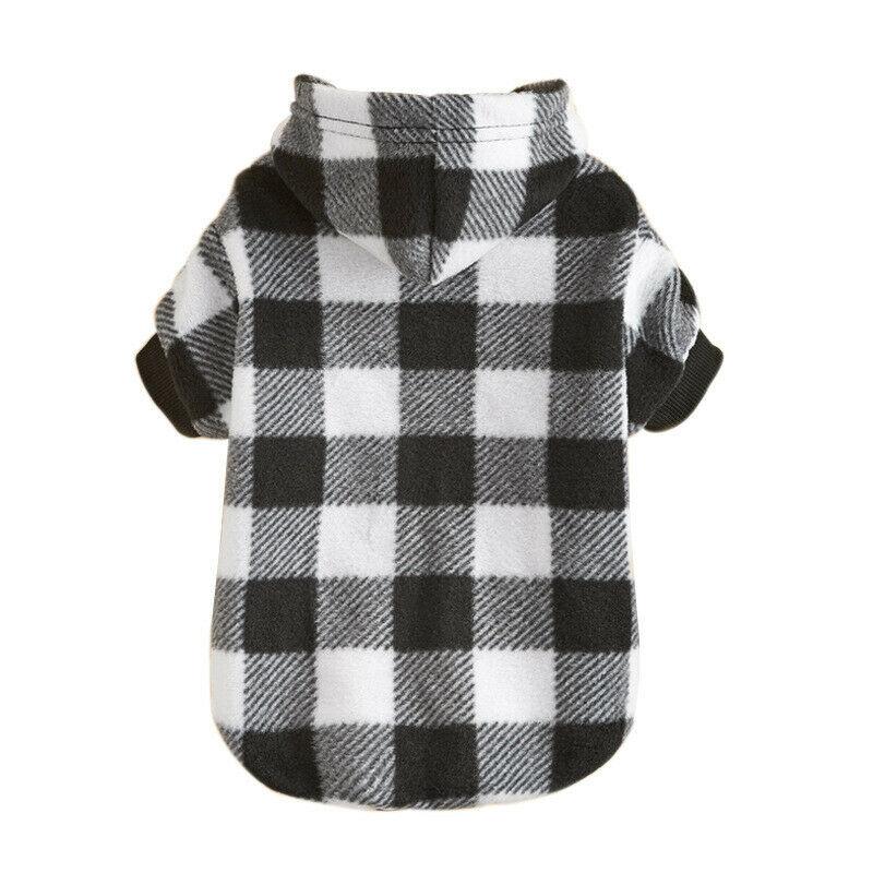 Plaid Winter Warm Pet Dog Cat Clothes Hoodies Sweater Clothing Puppy Coat Jacket Cute Puppy Outfit Pet Jacket Coat Clothing L