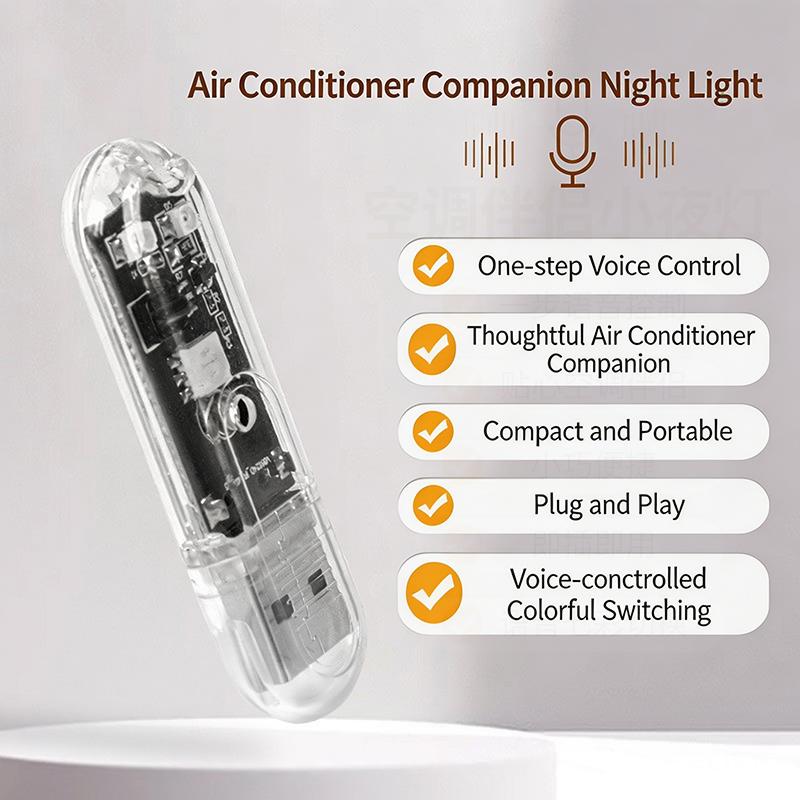 Ai Voice-Controlled Usb Sound-Activated Led Night Light/Bedside Sleep Light
