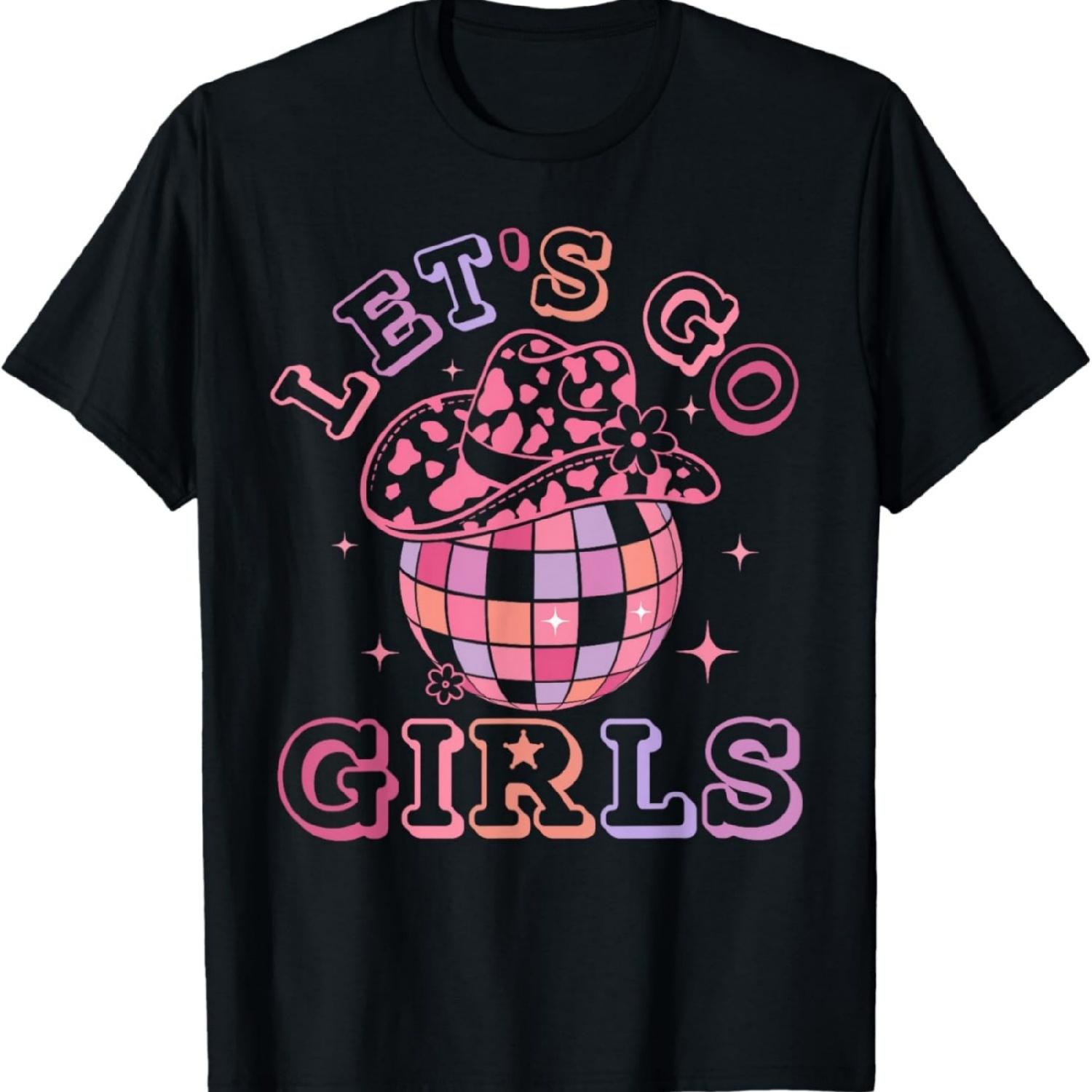 Let s Go Girls Disco Ball Western Country Southern Cowgirl T-Shirt XXXXXL разноцветный