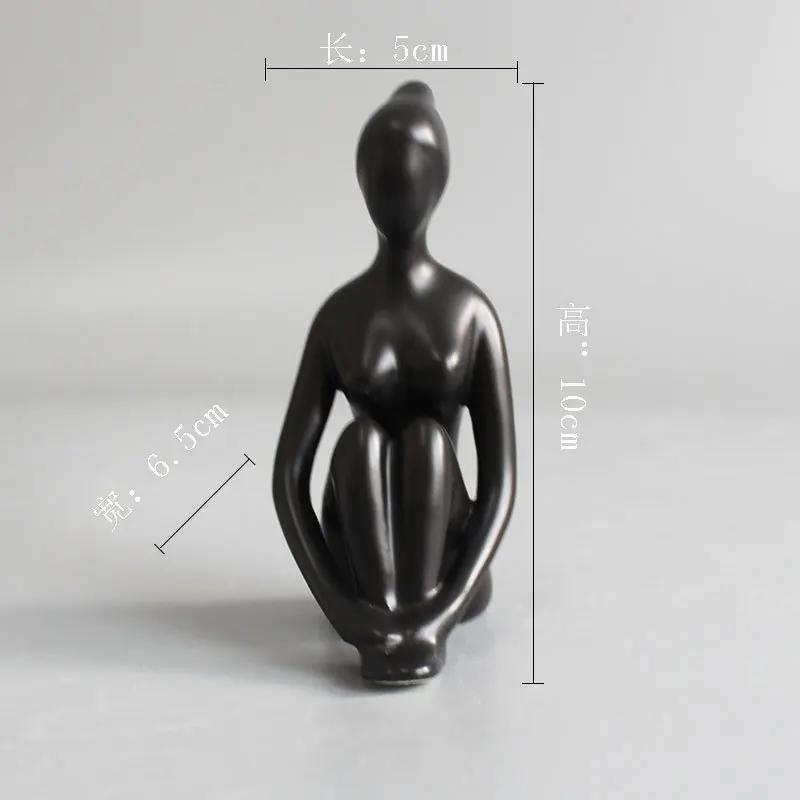 Modern Yoga Girly Abstract Ornaments White Porcelain Figures Living Room Decoration Lady's Gifts Angel Fairy Garden Home Decor